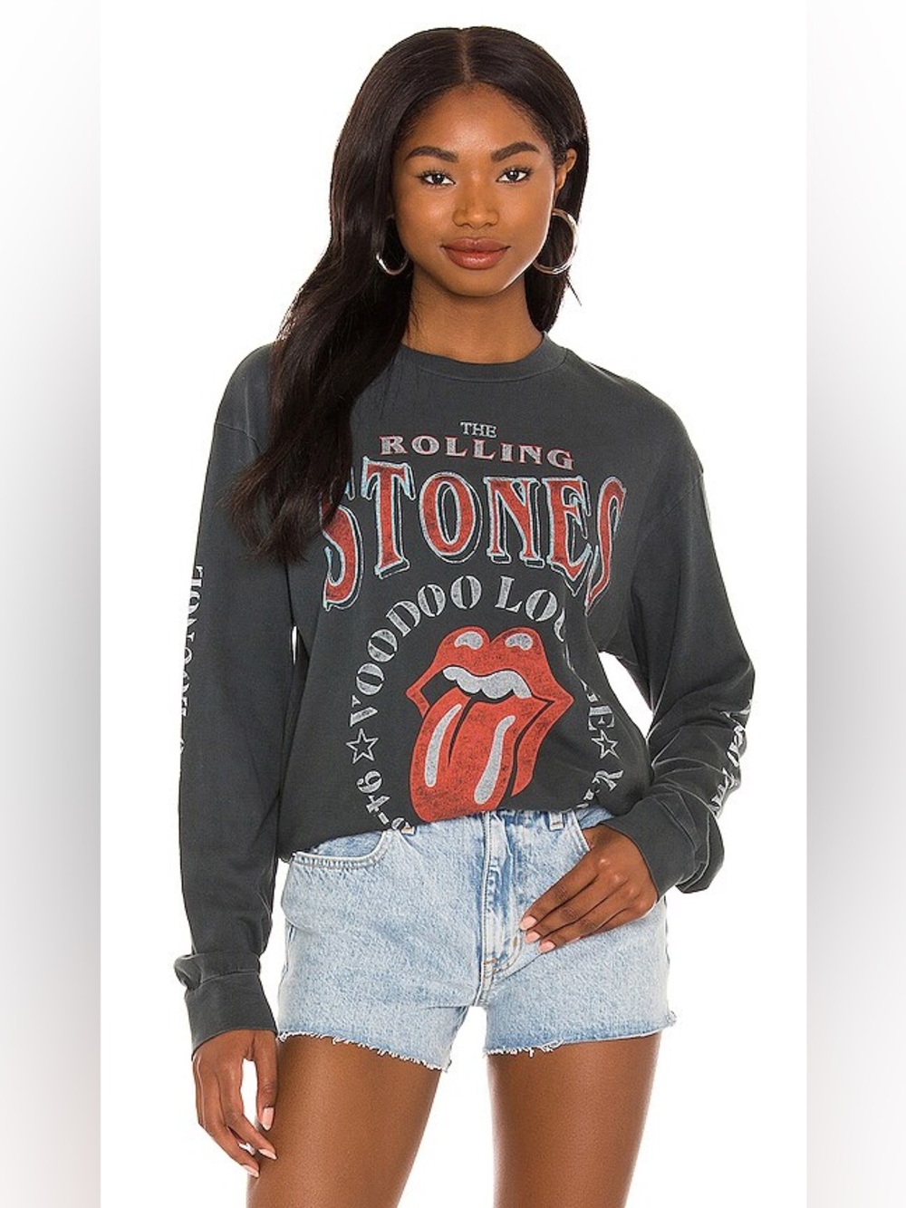 Daydreamer Rolling Stones Voodoo Lounge Oversized Long Sleeve Tee Womens Sz Xs